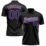 Personalized Performance Vapor Golf Polo Shirt - Black and Royal Red Personalized Black Royal-Red Performance Vapor Golf