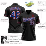 Personalized Performance Vapor Golf Polo Shirt - Black and Royal Red Personalized Black Royal-Red Performance Vapor Golf
