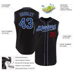 Personalized Black Royal Red Baseball Jersey for Men - Sleeveless Sports Jersey Personalized Black Royal-Red Sleeveless Baseball