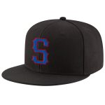 Custom Adjustable Snapback Hat with Personalized Name and Number - Black Royal-Red Stitched Team Cap Personalized Black Royal-Red