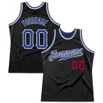 Personalized Black Red Throwback Basketball Jersey for Men and Women Personalized Black Royal-Red Throwback Basketball Jersey