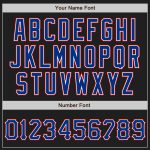 Custom Name Number Softball Jersey Unisex Two-Button Black Royal-Red Personalized Team Apparel Personalized Black Royal-Red