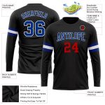 Custom Black Royal Red-White Long Sleeve Performance Shirt for Men and Women Personalized Black Royal Red-White Long Sleeve