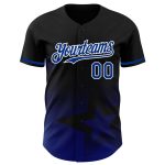 Personalized Black and White 3D Gradient Twinkle Star Baseball Jersey Personalized Black Royal-White 3D Gradient Style Twinkle