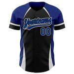 Customizable 3D Pattern Black and White Baseball Jersey with Team Name and Number - Authentic Solid Design Personalized Black