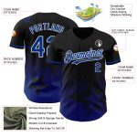 Custom Name and Number Gradient 3D Pattern Twinkle Star Baseball Jersey - Personalized Black Royal White Design Personalized