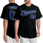 Custom Name and Number Baseball Jersey - Personalized Authentic Black Royal-White Team Gear Personalized Black Royal-White