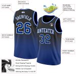 Custom Name Number Basketball Jersey - Personalized Black Royal-White Authentic Fade Fashion Jersey for Team Personalized
