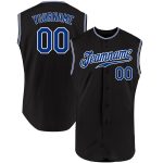 Custom Name and Number Personalized Black and White Sleeveless Baseball Jersey - Authentic Team Sportswear Personalized Black