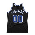 Custom Black Royal White Basketball Jersey with Personalized Name and Number - Authentic Throwback Team Gear Personalized