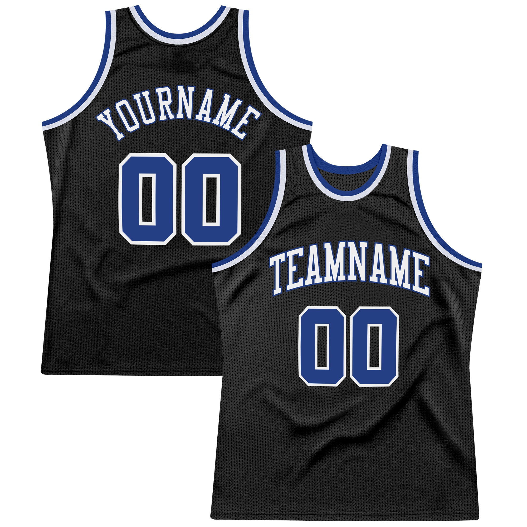 Custom Black Royal White Basketball Jersey with Personalized Name and Number - Authentic Throwback Team Gear Personalized