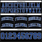 Custom Personalized Throwback Basketball Shorts with Team Name & Number - Black Royal-White Personalized Black Royal-White
