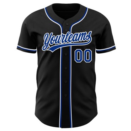 Custom Black Royal-White Baseball Jersey for Men, Personalized Sports Apparel, Unique Team Shirt Personalized Black Royal-White