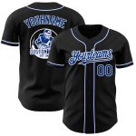 Personalized Black and White Baseball Jersey for Men and Women - Custom Royal Color 4 Personalized Black Royal-White Baseball
