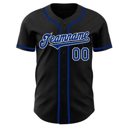 Personalized Black Royal-White Baseball Jersey for Men and Women - Custom Team Apparel Personalized Black Royal-White Baseball