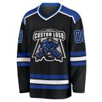 Personalized Black and White Hockey Jersey - Customizable Royal Hockey Jersey for Fans Personalized Black Royal-White Hockey