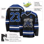Custom Name Number Personalized Black Royal White Hockey Jersey Personalized Black Royal-White Hockey Jersey Team Custom