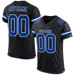 Custom Name and Number Personalized Football Jersey - Black Royal-White Mesh Authentic Team Jersey Personalized Black Royal-White