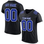 Personalized Black White Football Jersey Custom Name & Number - 2 Personalized Black Royal-White Mesh Football Jersey 2