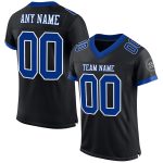 Personalized Black White Mesh Football Jersey for Men Women Kids 3 Personalized Black Royal-White Mesh Football Jersey 3