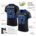 Personalized Black White Mesh Football Jersey for Men Women Kids 3 Personalized Black Royal-White Mesh Football Jersey 3