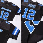 Personalized Black Football Jersey with White Mesh - Custom Team Apparel Personalized Black Royal-White Mesh Football Jersey