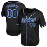 Personalized Black White Mesh Baseball Jersey - Throwback Style Personalized Black Royal-White Mesh Throwback Baseball Jersey