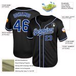 Personalized Black White Mesh Baseball Jersey - Throwback Style Personalized Black Royal-White Mesh Throwback Baseball Jersey