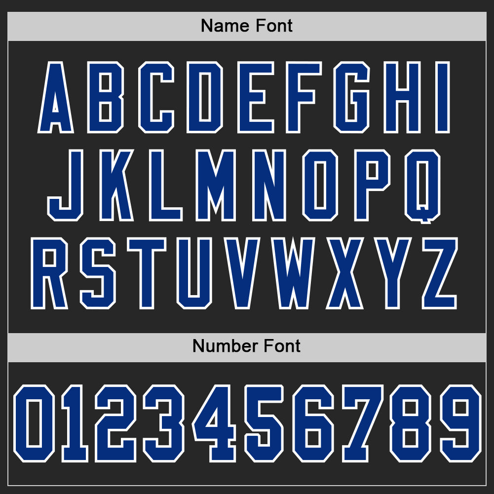 Custom Black White Throwback Football Jersey - Personalized Design for Fans Personalized Black Royal-White Mesh Throwback - Image 4