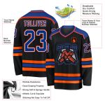 Personalized Black White-Orange Royal Hockey Jersey for Men and Women Personalized Black Royal White-Orange Hockey Jersey