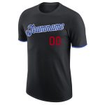 Personalized Performance T-Shirt in Black with Royal and White Colors Personalized Black Royal-White Performance T-Shirt