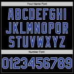 Personalized Performance T-Shirt in Black with Royal and White Colors Personalized Black Royal-White Performance T-Shirt