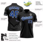 Personalized Performance Vapor Golf Polo Shirt - Black Royal-White Personalized Black Royal-White Performance Vapor Golf
