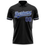 Custom Name Number Golf Polo Shirt Performance Vapor Royal Black Team Personalized Black Royal-White Performance Vapor Golf