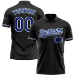 Custom Name Number Golf Polo Shirt Performance Vapor Royal Black Team Personalized Black Royal-White Performance Vapor Golf
