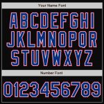 Custom Name and Number Black Royal Red Varsity Bomber Jacket - Personalized Full-Snap Letterman Jacket Personalized Black
