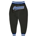 Custom Black Royal-White Sports Pants for Men - Personalized Athletic Trousers Personalized Black Royal-White Sports Pants