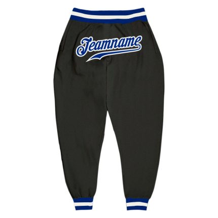 Custom Black Royal-White Sports Pants for Men - Personalized Athletic Trousers Personalized Black Royal-White Sports Pants