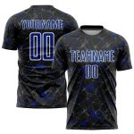 Personalized Black Royal Soccer Jersey - Custom Sublimation Uniform for Team Sports Personalized Black Royal-White Sublimation
