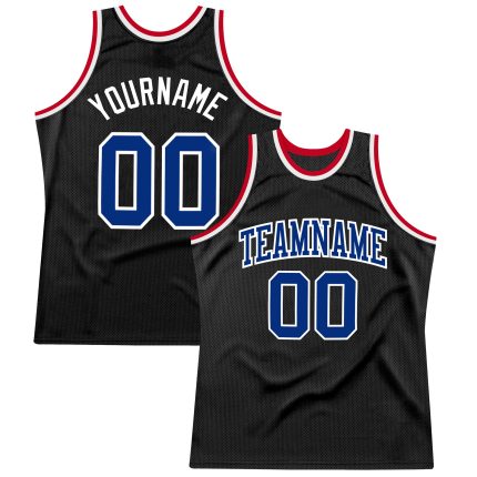 Personalized Black Royal-White Basketball Jersey for Men - Throwback Style 2 Personalized Black Royal-White Throwback Basketball