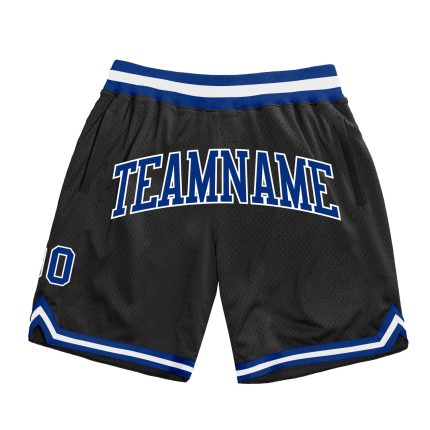 Custom Black Royal-White Basketball Shorts | Personalized Athletic Wear Personalized Black Royal-White Throwback Basketball