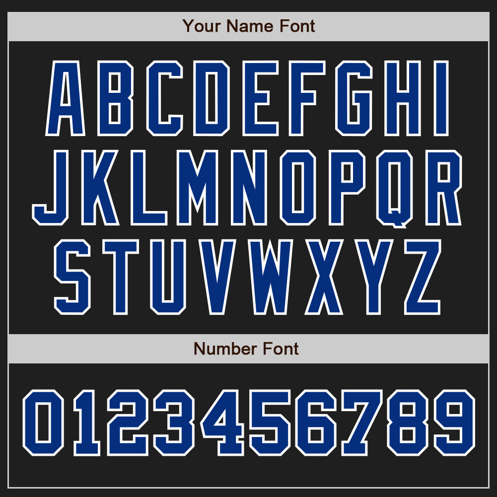 Personalized Black and White Two Tone Baseball Jersey for Men and Women Personalized Black Royal-White Two Tone Baseball - Image 5