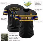 Personalized Black and Yellow Baseball Jersey - Authentic Custom Design Personalized Black Royal-Yellow Authentic Baseball