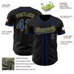 Custom Name Number Black Yellow Authentic Baseball Jersey Personalized Team Personalized Black Royal-Yellow Authentic Baseball