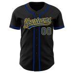 Custom Name Number Black Yellow Authentic Baseball Jersey Personalized Team Personalized Black Royal-Yellow Authentic Baseball