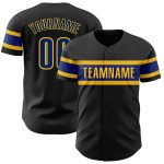 Personalized Black and Yellow Baseball Jersey for Men and Women - Customizable Team Shirt Personalized Black Royal-Yellow