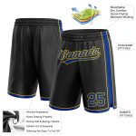 Custom Black and Yellow Royal Basketball Shorts Personalized Design Personalized Black Royal-Yellow Basketball Shorts