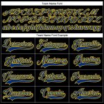 Personalized Black Royal Yellow Hockey Jersey with Lace Neck Design Personalized Black Royal-Yellow Hockey Lace Neck Jersey