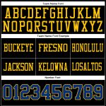 Personalized Black Yellow Mesh Football Jersey - Authentic Design Personalized Black Royal-Yellow Mesh Authentic Football