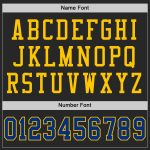 Custom Name and Number Authentic Football Jersey - Personalized Black Royal-Yellow Mesh Team Jersey Personalized Black Royal-Yellow